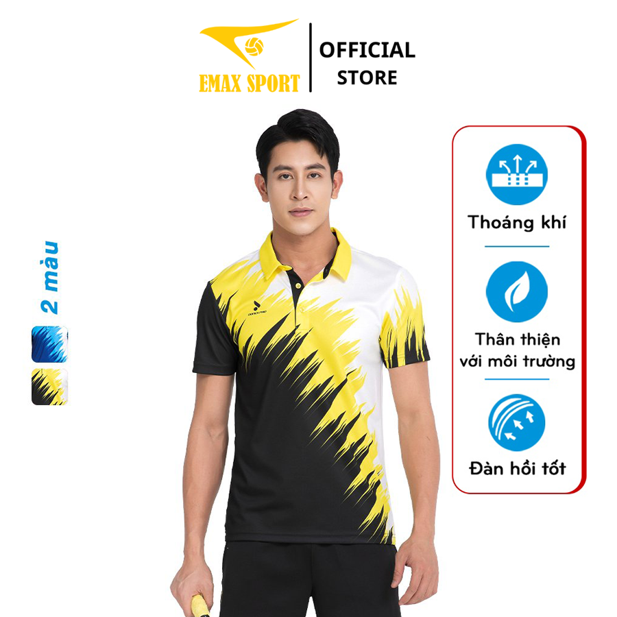 Áo cầu lông cổ trụ Nam Donexpro, Vải thun mè caro thoáng mát thấm hút mồ hôi MC - 9026