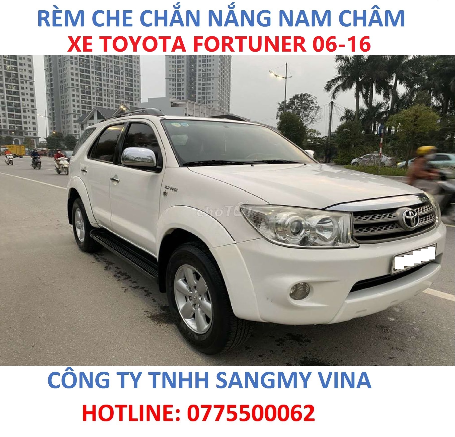 Rèm che chắn nắng nam châm xe toyota fortuner 06-16