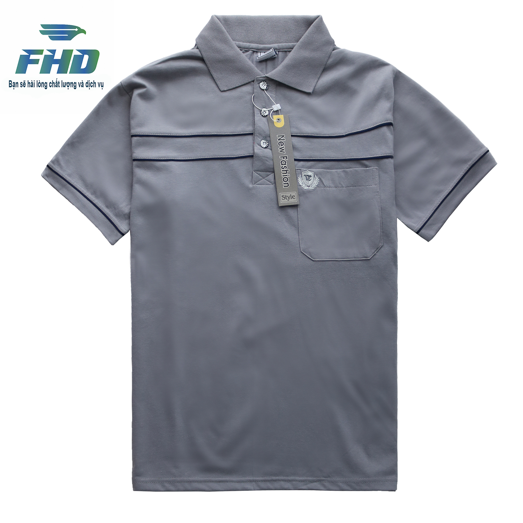 Men's Middle-Aged T-Shirt Made of Thick Cotton and Has Elegant Pockets in Elegant Colors Fhda001_4