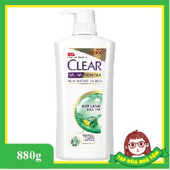 Dầu gội sạch gàu clear mát lạnh bạc hà chai 880g