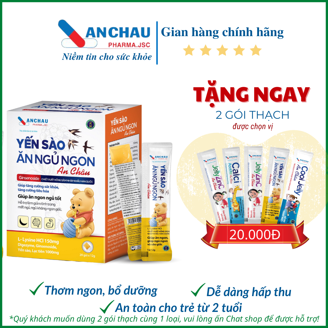 Thạch yến sào ăn ngủ ngon an châu giúp bé ăn ngon, ngủ ngon
