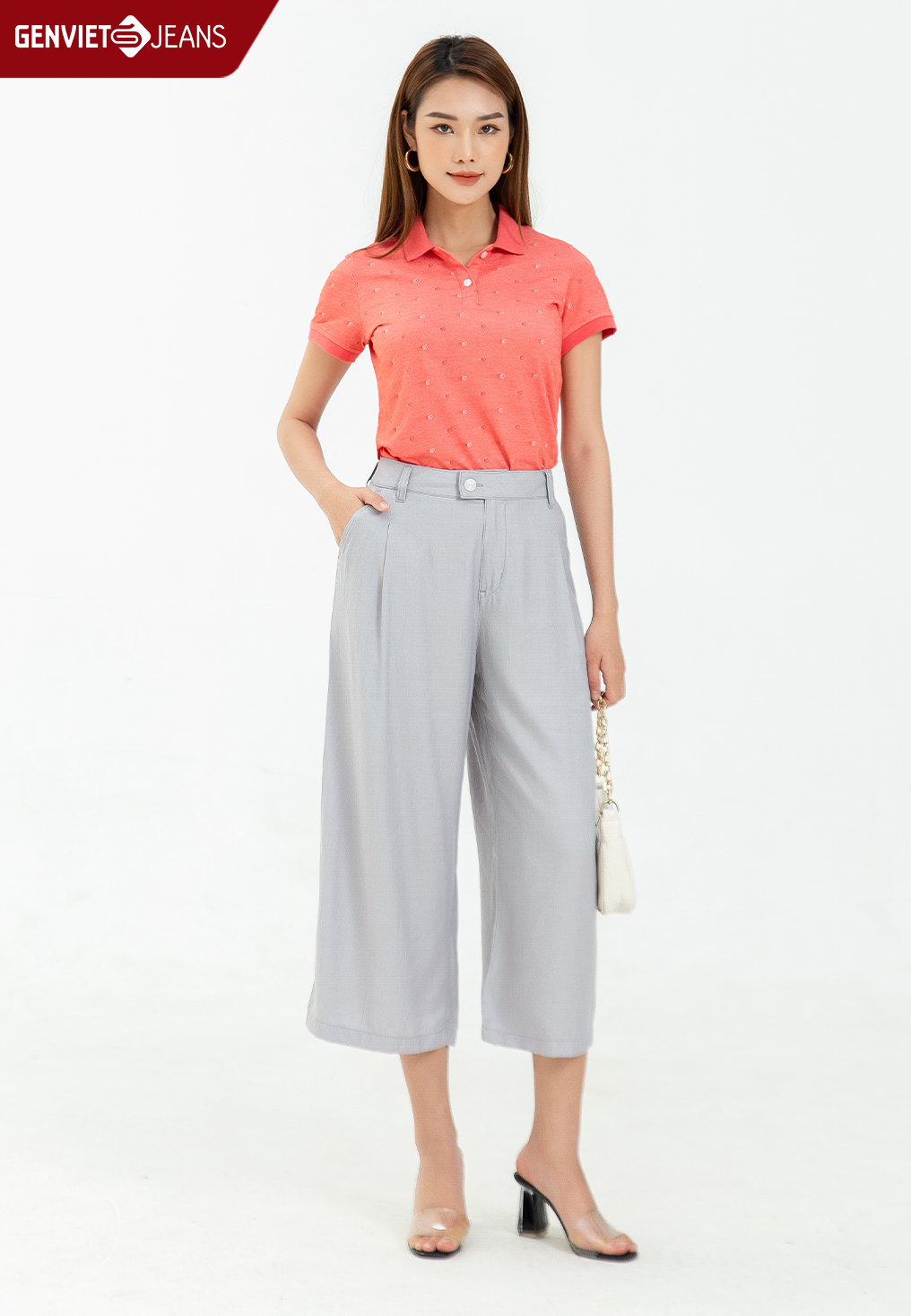 Quần dài jeans nữ dáng suông tq124j2234 genviet jeans