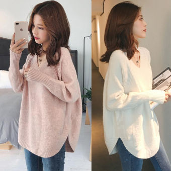 Áo Len Nữ Cổ Tim V Form Rộng Phong Cách Ulzzang Hàn Quốc Đẹp