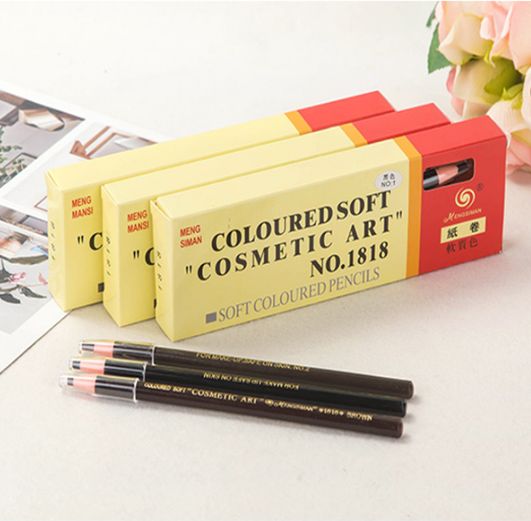 Combo 12 cây  Chì kẻ mày dạng xé định hình Coloured Soft Cosmetic Art Eyebrow Pencils Hengsi No 1818