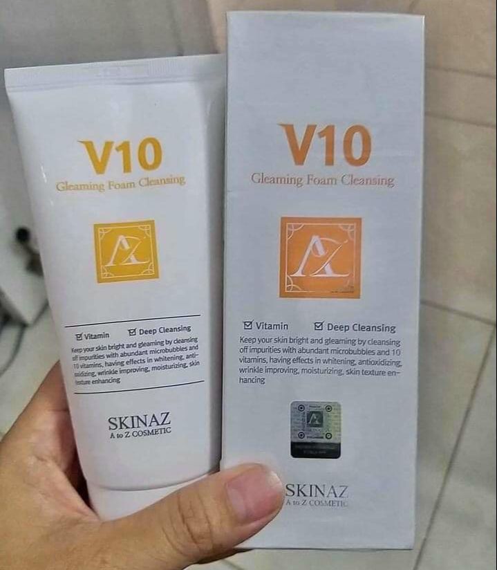 Sữa rửa mặt cao cấp V10 Skinaz 120ml nội địa Hàn Quốc