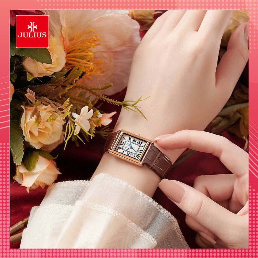 Đồng hồ nữ dây da chống nước thời trang Julius Hàn Quốc JA 1338 đồng hồ nữ đẹp, cao cấp sang trọng bảo hành 1 năm thay dây miễn phí, quà tặng bạn gái, xu hướng màu đen màu hồng màu xanh lá