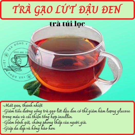 Trà Gạo Lứt Đậu Đen, 40 Túi Lọc, Giảm Cân, Đẹp Da, Trẻ Lâu, Tra Dong Y Viet