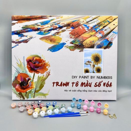 Hot-selling household goods Tranh tô màu sơn dầu số hoá Gam 🎨CHUẨN MÀU🎨 Hoa sen lotus