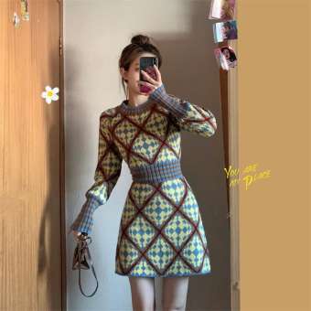 Kayleigh Women Knit Dress Autumn Winter Femininity Thick Female Sweater Dress Long Sleeve Women Slim Dress