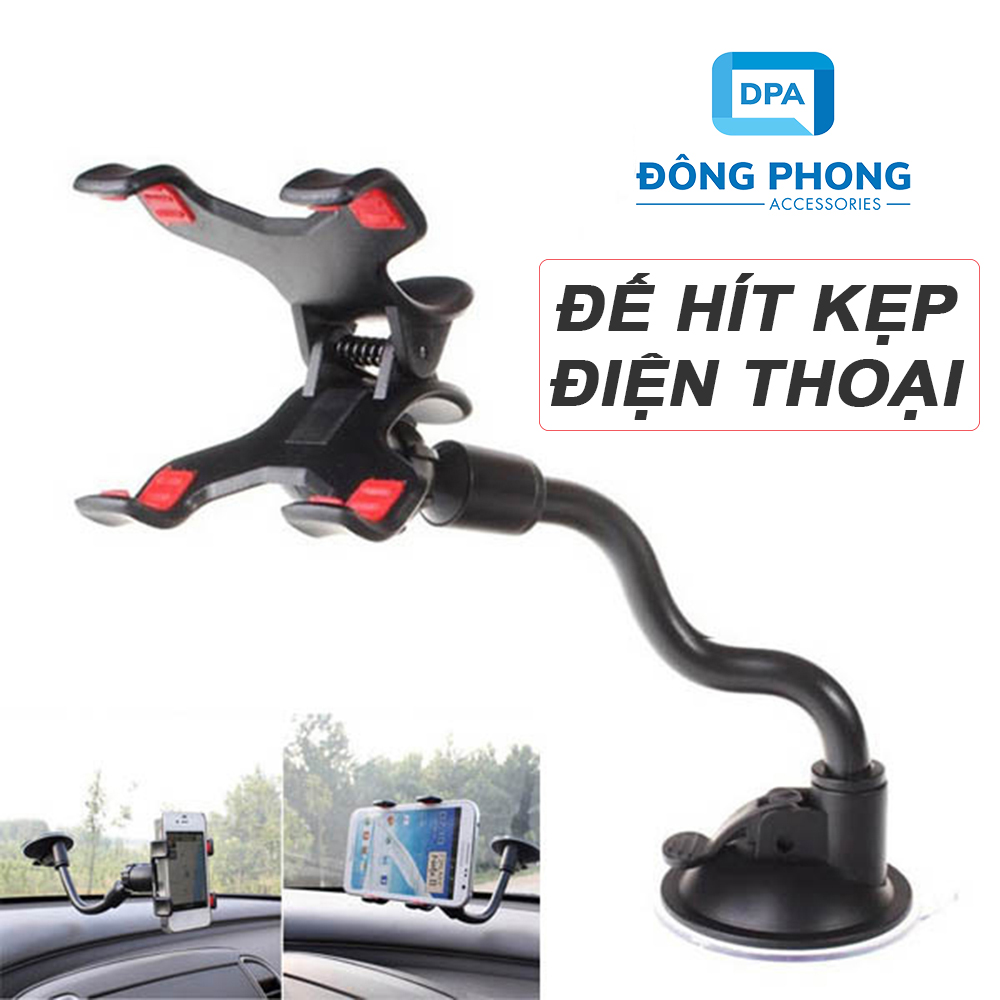 Đế Hít Kẹp Điện Thoại Đa Năng Để Bàn, Xe Hơi
