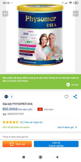 sữa Physomer DHA dành cho người lớn, hạn sử dụng T11-2024