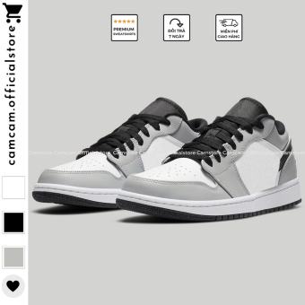 GIÀY THỂ THAO NAM NỮ CỔ THẤP PHỐI MÀU XÁM CHỈ ĐỎ CAMSTORE