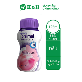 Sữa Fortimel Protein - Dinh dưỡng cao năng lượng cho người sau phẫu thuật người già (4 chai x 125ml)