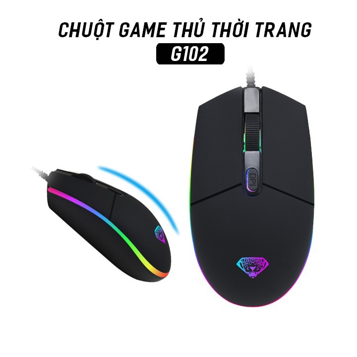 Chuột Logitech G102 Gen2 LightSync, Chuột có dây, Chuột game Logitech G102 Prodigy RGB LED (Đen), độ nhạy thiết kế cho game đỉnh, kiểu dáng trẻ trung năng động, Bảo Hành 1 Năm