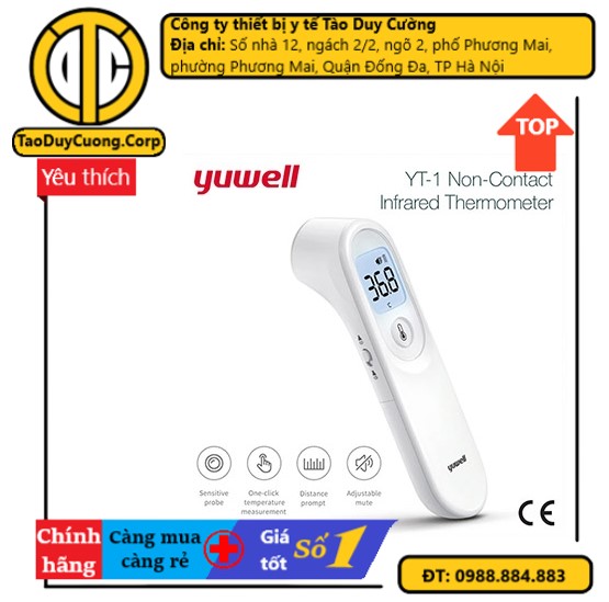Nhiệt kế hồng ngoại Yuwell 6 chức năng đo trán, đo tai, đo nhiệt độ nước