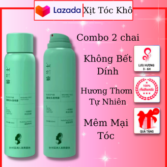 Combo 2 chai xịt gội đầu khô phồng tóc siêu tốc,dầu gọi khô dạng xịt dung tích 150ml nội địa Trung