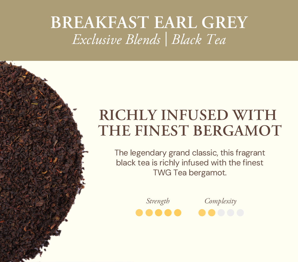 TWG Tea | Breakfast Earl Grey, Black Tea Blend in 15 Hand Sewn