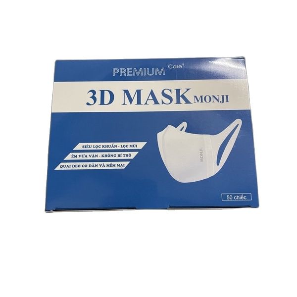 Khẩu trang 3D Mask Monji công nghệ dập Nhật Bản hộp 50 cái.