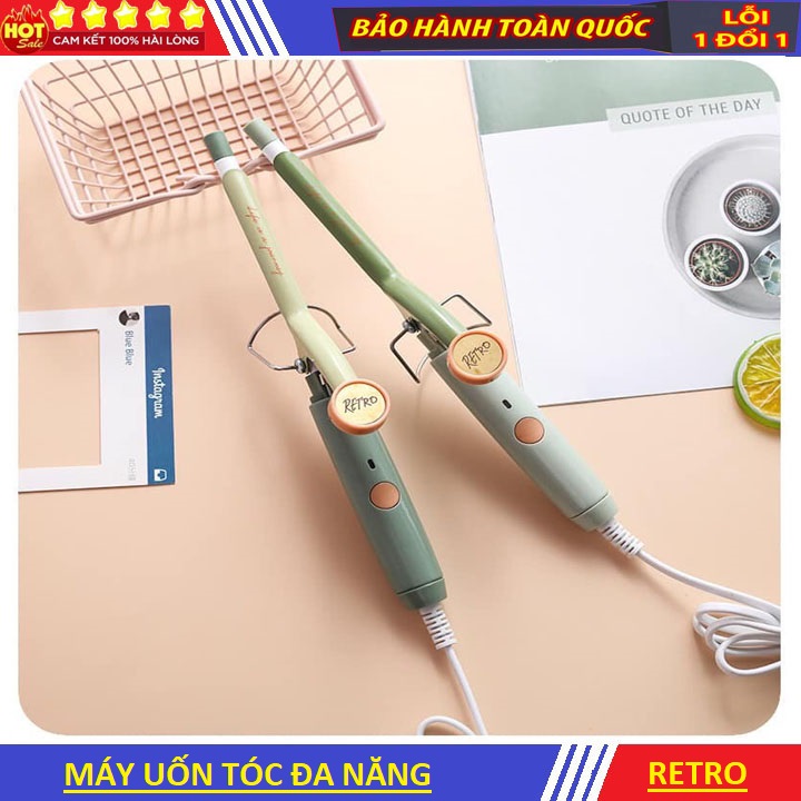 Máy uốn tóc, máy làm tóc xoăn mini RETRO đa chức năng, máy làm xoăn tự động, máy uôn tóc, lô uốn tóc, cuốn tóc sóng nước nhỏ gọn tiện dụng