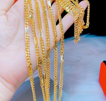 Dây chuyền nam lẫn nữ kiểu chữ N mạ vàng 24k