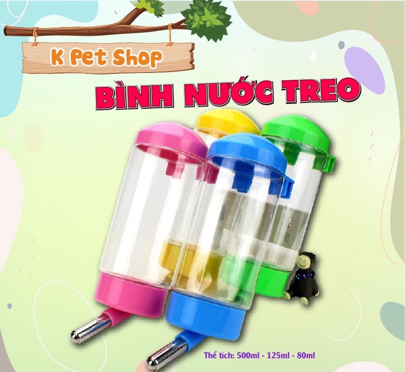 Bình nước cho thỏ bọ bình nước uống 500ml 125ml 80ml cho thỏ bọ hamster nhím sóc bắc mỹ chinchilla
