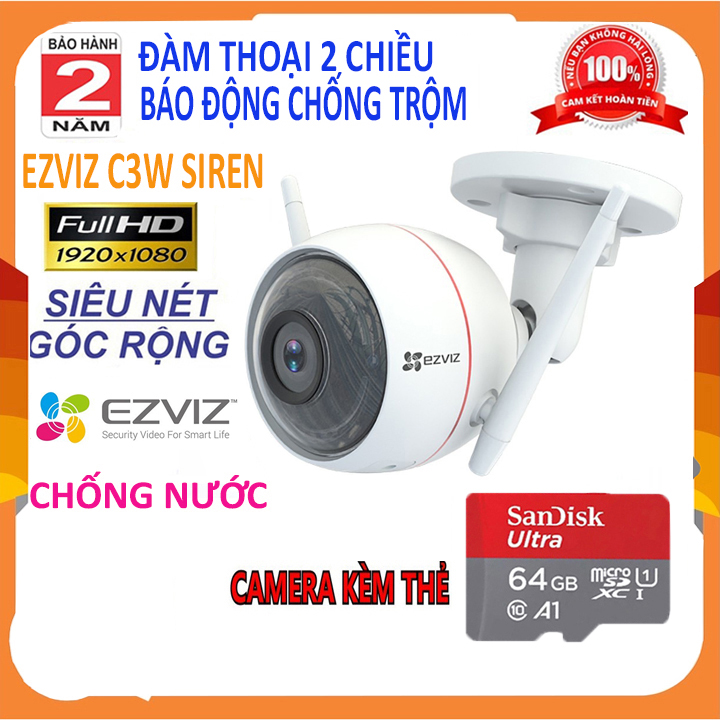 [Freeship] Camera Ngoài Trời IP Wifi Ezviz C3W CS-CV310 1080P- ĐÀM THOẠI 2 CHIỀU-BÁO ĐỘNG CHỐNG TRỘM