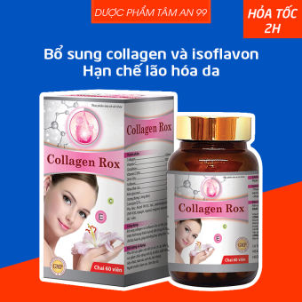Viên uống Collagen Rox giúp da sáng mịn, hồng hào, hạn chế lão hóa da - Chai 60 viên - Dược Phẩm Tâm An 99