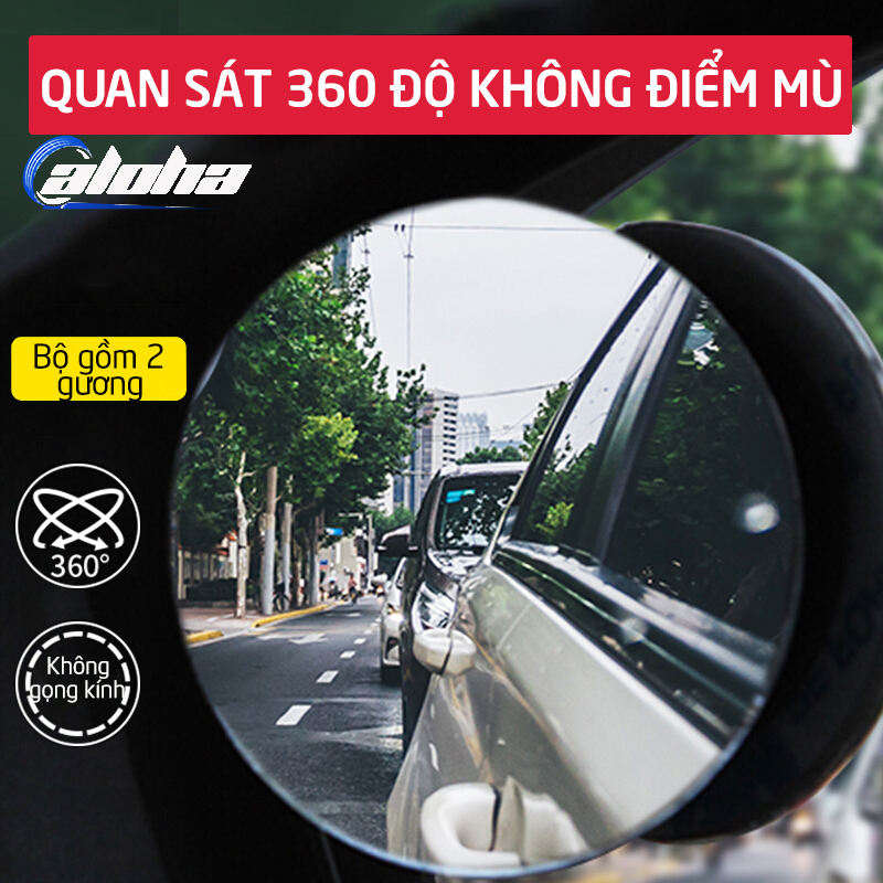 [HCM]Gương cầu kính lồi xóa điểm mù xoay 360 độ gắn trên gương chiếu hậu xe hơi ô tô xe tải tăng độ an toàn ( GCH01 )