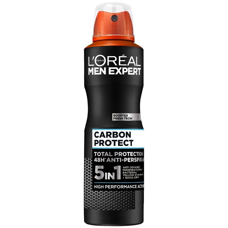 Xịt khử mùi ngăn mồ hôi nam Loreal Carbon Protect 5in1 48h 150ml