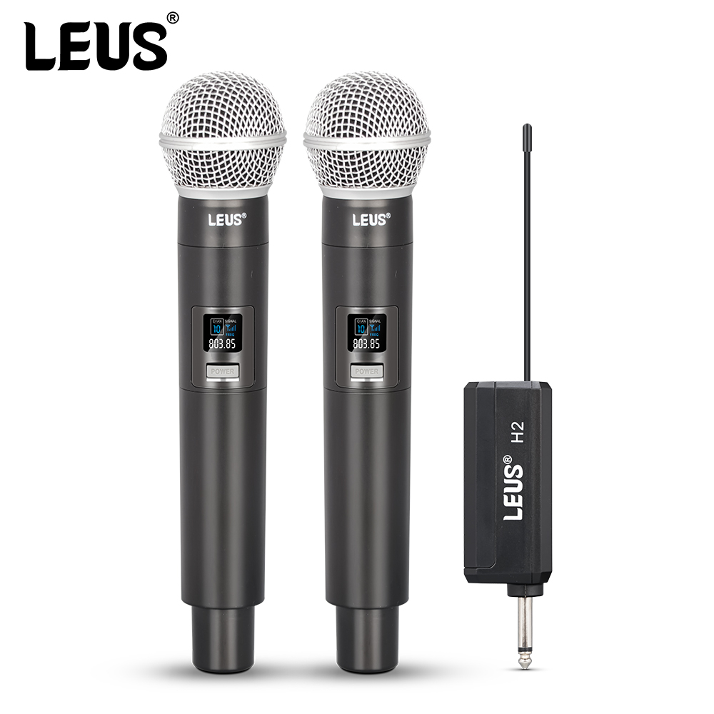 LEUS H2-58 UHF Wireless Microphone for Recording Studios Karaoke Stage Speeches Wedding Performance Band Family Gatherings