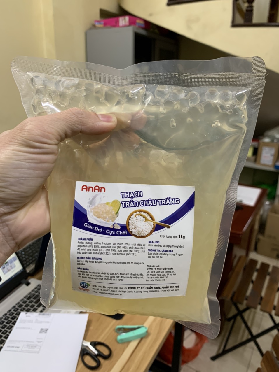 Trân châu 3q trắng/ trân châu 3q đen túi 1kg tiện lợi - loại giòn ngon