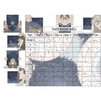 combo 2 thời Khoá Biểu 12 cung hoàng đạo TKB44 A5 cute hoạt hình