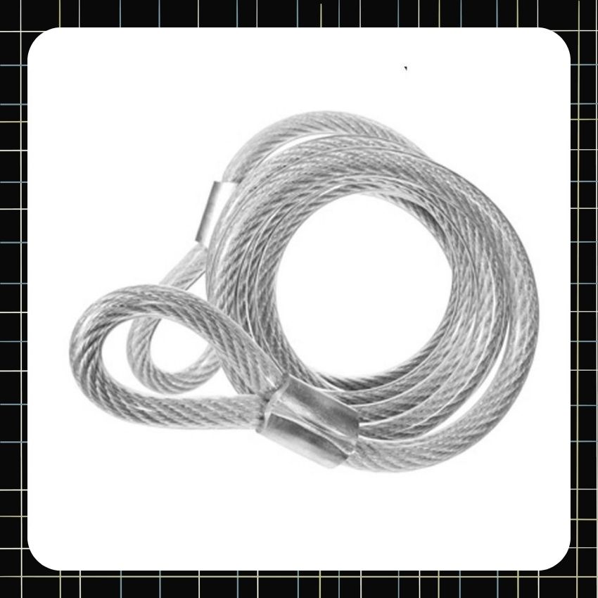 Dây cáp khóa xe loại 60cm, 80cm, 1m, 2m, 3m, 5m, 8m, 10m bọc nhựa bền và chắc chắn