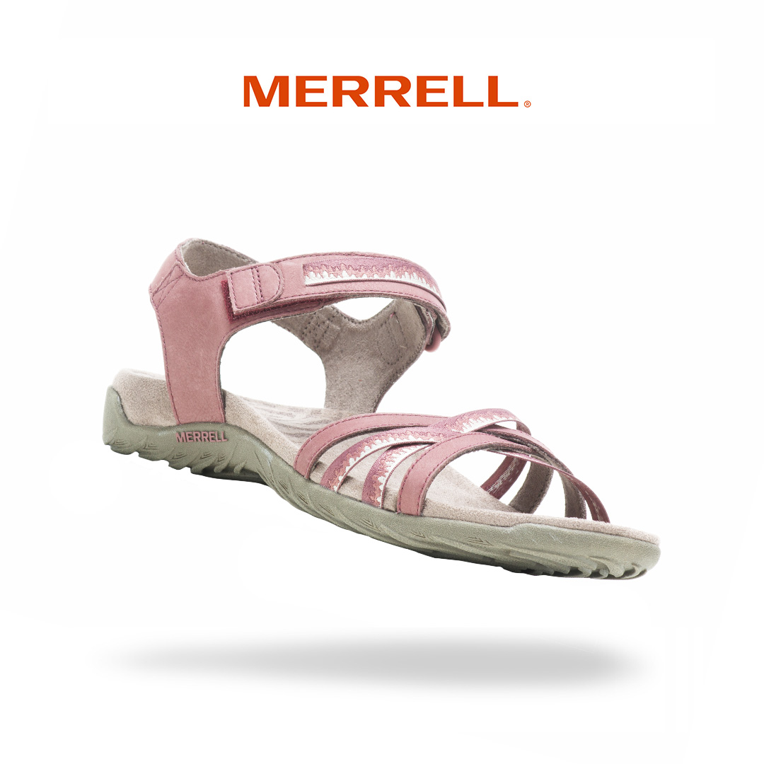 MERRELL SANDSPUR ROSE Leather Casual Sandals Women's Size 9 Espresso/ Coral  $24.95 - PicClick