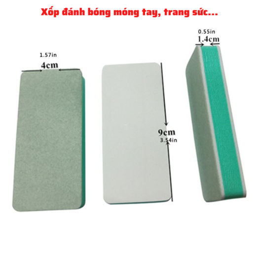 COMBO KHỐI XỐP GIŨA ĐÁNH BÓNG MÓNG TAY / Khối Xốp 02 Mặt Làm Nail, Đánh bóng Trang sức, Đồ vật...