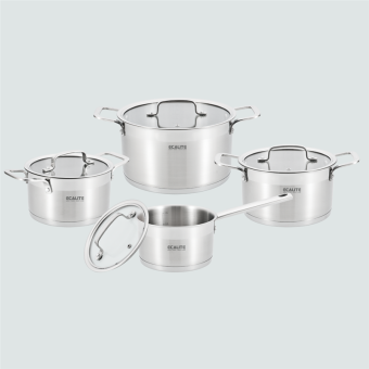 Bộ nồi inox cao cấp Ecalite ERW-SA4080 - 8 món - Inox 304 - Hàng Chính Hãng