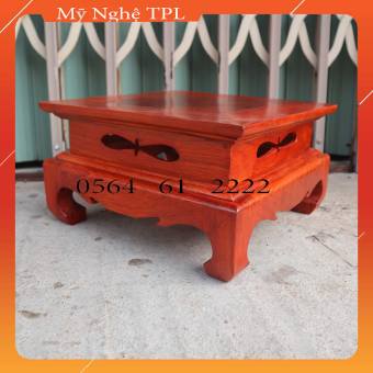 Đôn gỗ hương kỷ vuông gỗ hương đế kê tượng cao 16cm