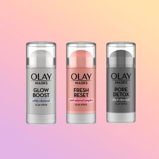 Olay Clay Stick Maske – Fresh Reset Mit Pink Mineral Complex, 48 G, Ton-Maske Zum Gezielten Auftragen, Für Frische, Gereinigte Haut