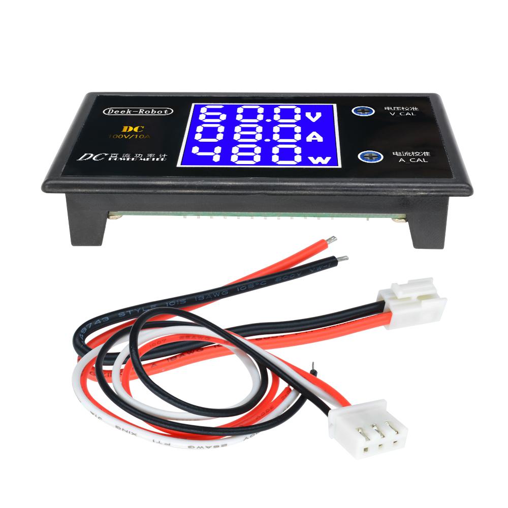 DC 0-100V 10A 1000W LCD Digital Voltmeter Ammeter Wattmeter Voltage Current Power Meter Volt Detector Tester Monitor 12V 24V 36V