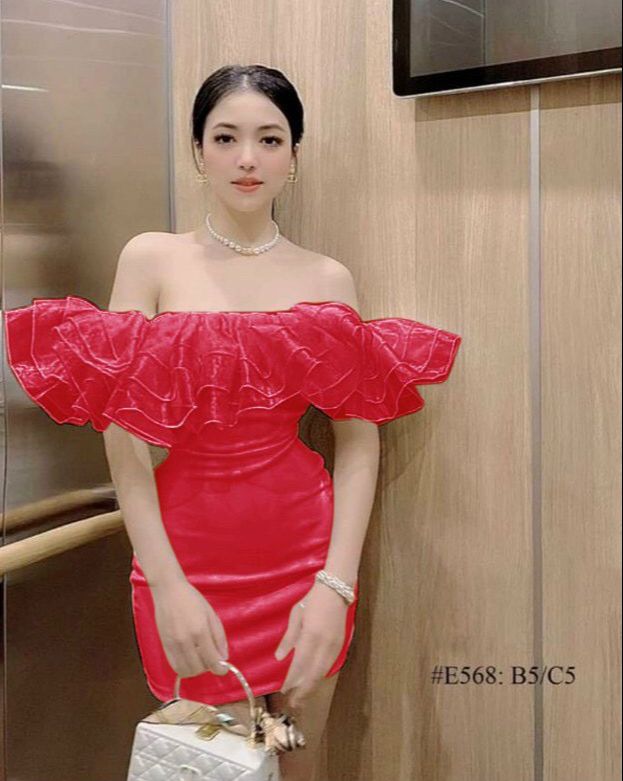 Đầm nữ bẹt vai phối tơ sống kiểu dáng sang chảnh trẻ trung hết nấc.
