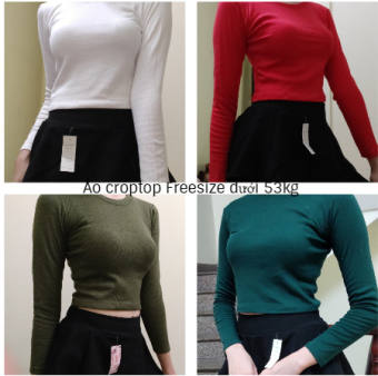 Áo thun nữ Áo croptop nữ Áo Croptop tay dài dưới 53 kg