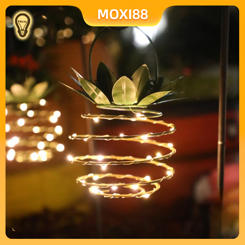 [ DEAL SHOCK ]Đèn LED Hình Trái Thơm Xoắn Màu Vàng Ấm Sử Dụng Năng Lượng Mặt Trời Không Tốn Điện Trang Trí Sân Vườn Quán Cafe Không Tốn Điện