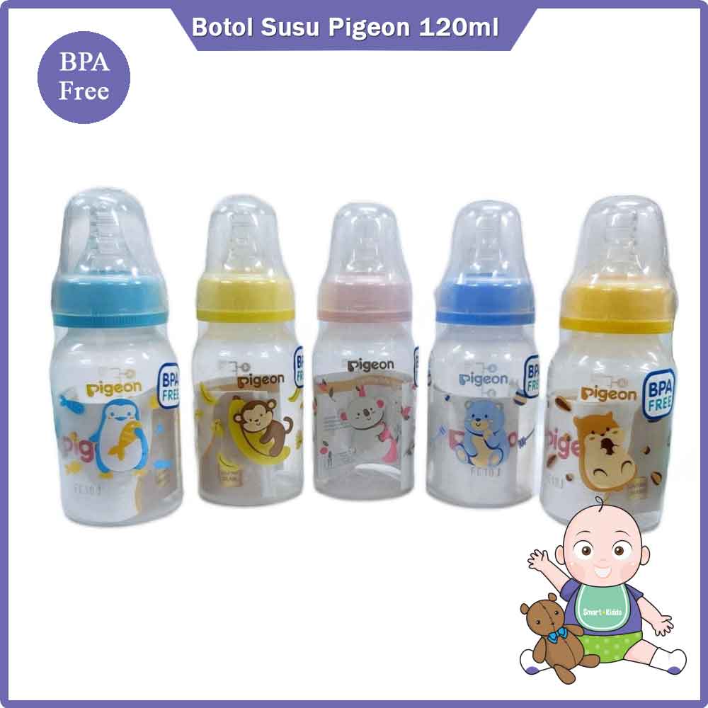 Botol Susu Bayi Pigeon 120ml Standard Peristaltic Nipple / Dot Bayi Pigeon dengan dot peristaltic (Seri Buah / New Animals Series)