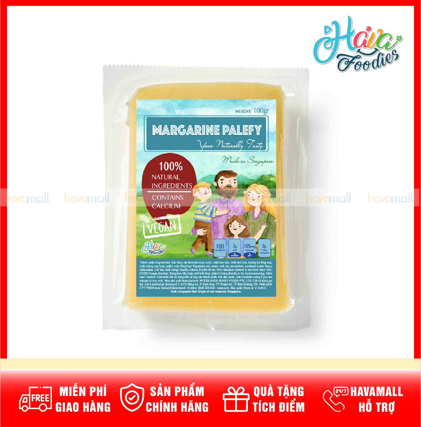 [HOÀN TIỀN MAX 10%] [CHỈ GIAO HỎA TỐC 2H TẠI HCM] Bơ Thực Vật Margarine Palefy Havafood Phù Hợp Với Người Ăn Thuần Chay Gói 100g