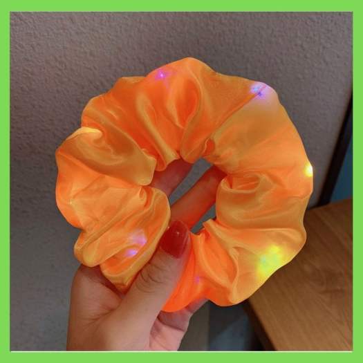 Dây Buộc Tóc Scrunchies Phát Sáng Kiểu Hàn QUốc, Siêu Cute Bằng Vải, Có Đèn Led, Phát Sáng Trong Đêm Siêu Đẹp