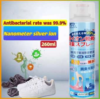 Chai xịt khử mùi hôi giày Nano Bạc, bình xịt thơm khử mùi mồ hôi chân đến 99%, dung tích: 260ml- Chai xịt khử mùi hôi, chai xịt hôi chân, bình xịt thơm khử mùi mồ hôi chân