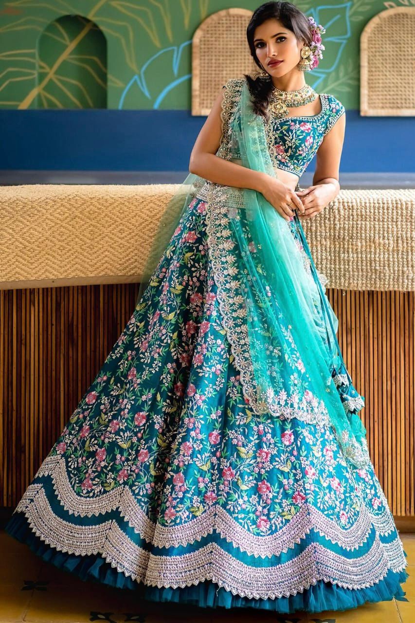 Party Wear Lehenga: Pure Cotton With Gamthi Work & Georgette Embroidery  Dupatta | Lazada Singapore