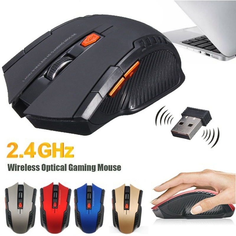 Gaming Mouse Wireless 2000 DPI Keren USB Mos Wireles Laptop Leptop PC Komputer Cumputer Notebook Netbok Mousewireless Mause Mose Maous Mous Mos Office Kantor Geming Gemers Gamers Wareles Werles Tanpa Kabel Nirkabel Awet Murah Bagus - Hitam