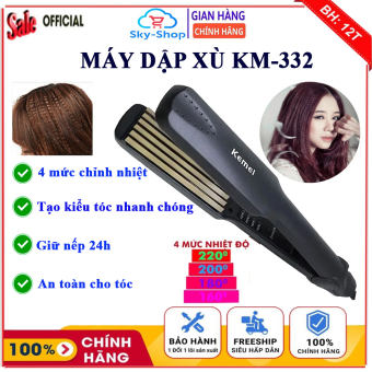 Máy bấm tóc chuyên nghiệp, Máy dập xù chỉnh nhiệt Kemei-332 với 4 mức nhiệt, máy làm tóc phồng gợn sóng giá rẻ, công suất lớn, tiết kiệm điện, bảo vệ tóc không gây hư tổn, máy tạo kiểu tóc