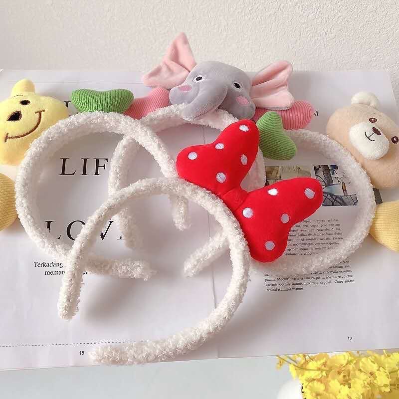 Băng đô bờm cài tóc hình con thú hàn quốc, cài tóc hình con voi, con gấu